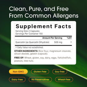 NatureBell Quercétine 500mg capsules sur une surface en bois