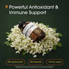 NatureBell Quercétine 500mg flacon ouvert avec capsules