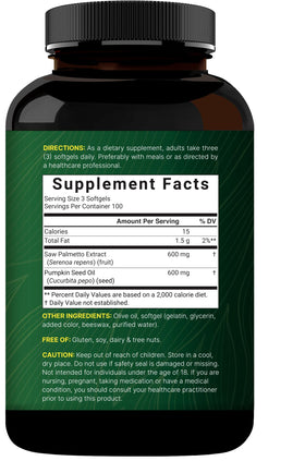 NatureBell Saw Palmetto 1200mg gélules sur une table en bois