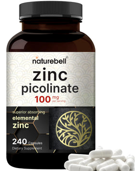 NatureBell Zinc Picolinate 100mg 240 Capsules vue de face