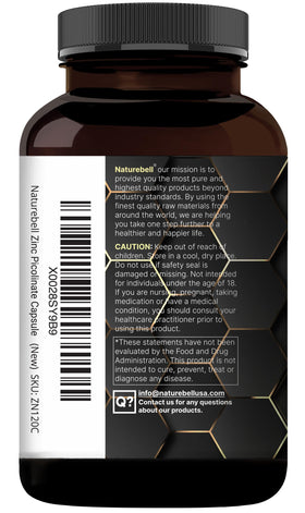 NatureBell Zinc Picolinate 100mg Capsules avec étiquette