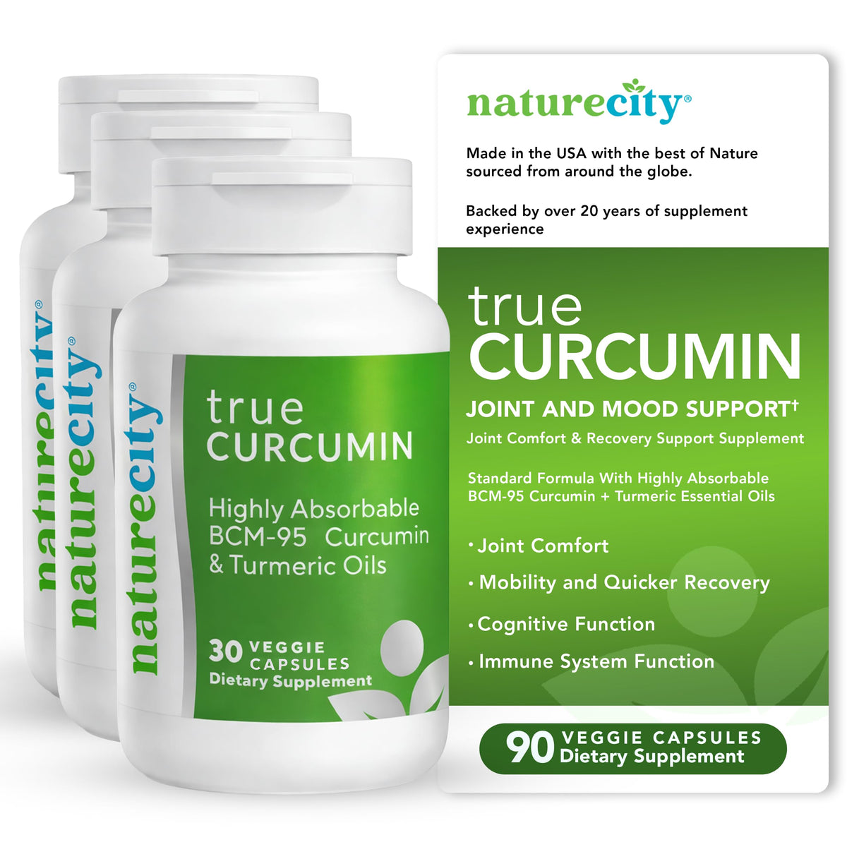 NatureCity Complément Alimentaire Curcuma BCM-95 90 gélules vue avant