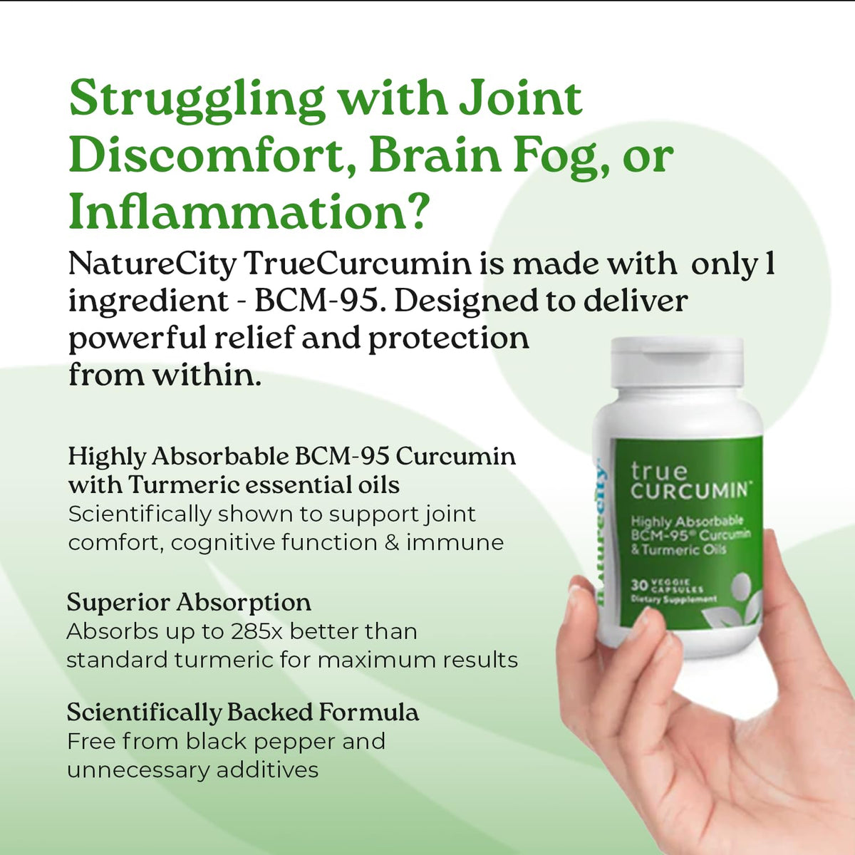 NatureCity Curcuma BCM-95 capsules avec curcuma en poudre