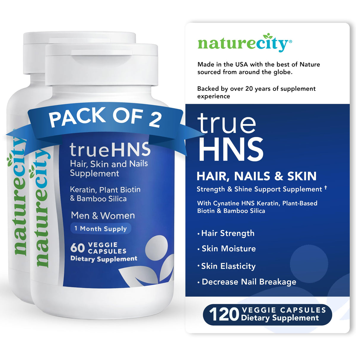 NatureCity True-HNS complément alimentaire 120 capsules végétales avant