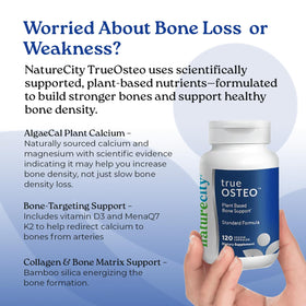 NatureCity True-Osteo flacon ouvert montrant les capsules à l'intérieur