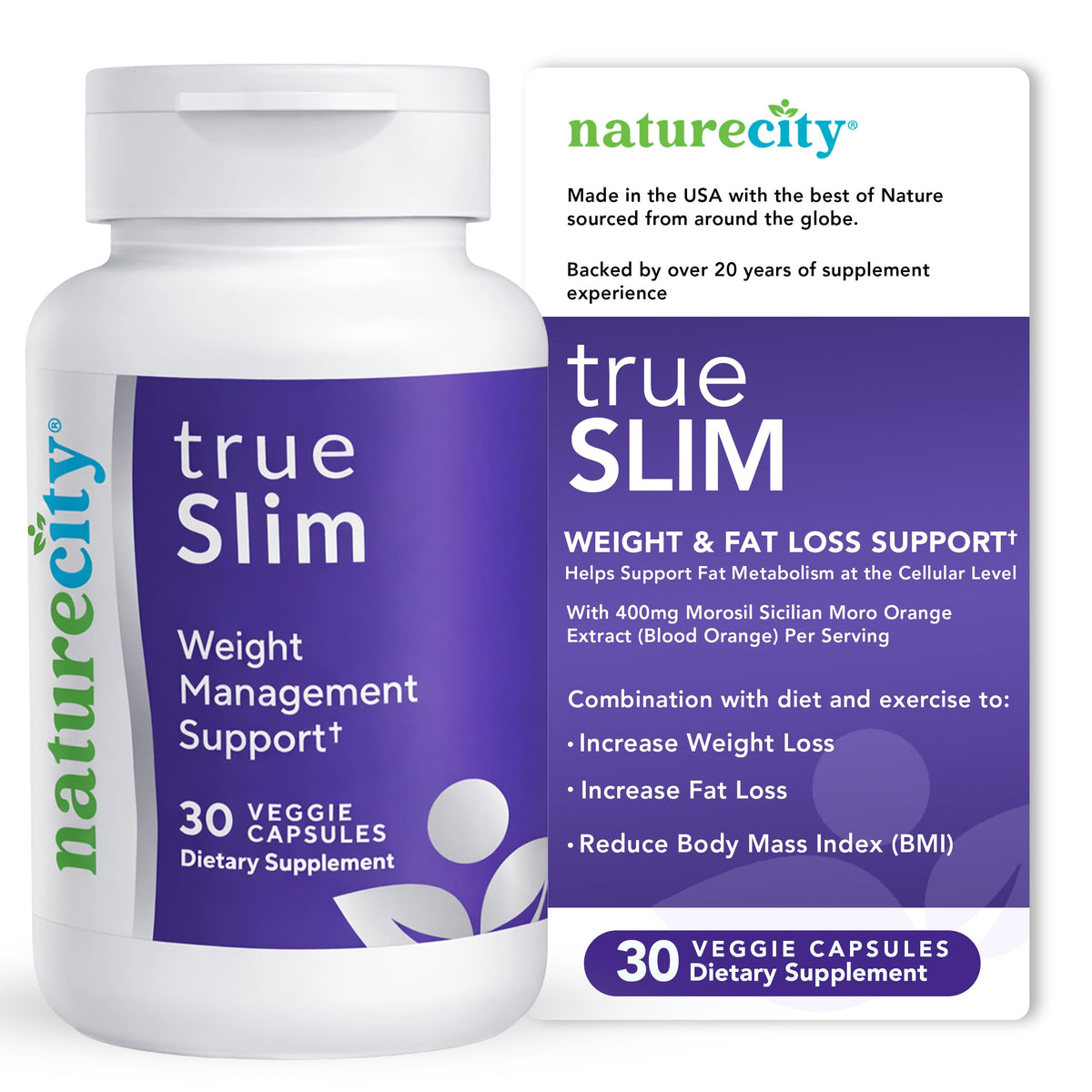 NatureCity True-Slim Morosil Capsules 400mg vue de face
