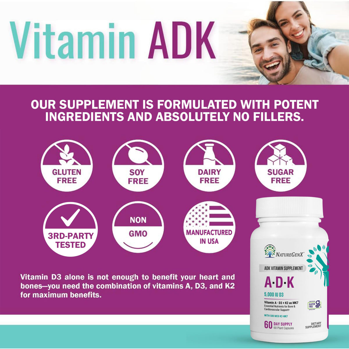 NatureGenX ADK sur une table avec d'autres compléments