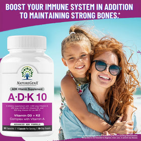 NatureGenX ADK10 capsules sur une table en bois