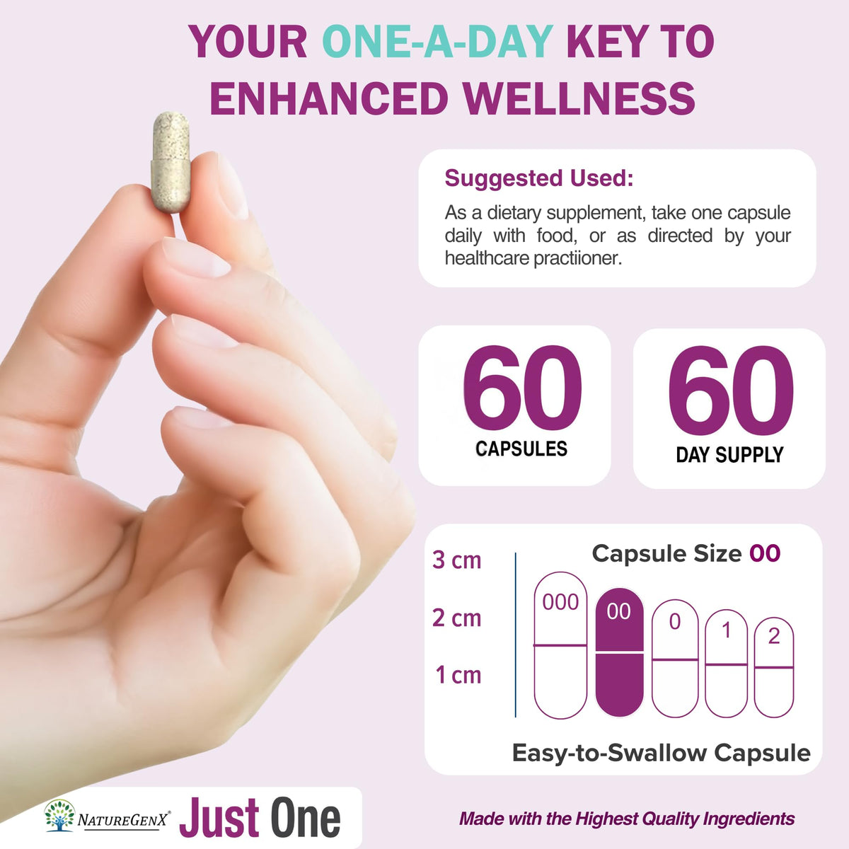 NatureGenX Multivitamine avec vue de l'arrière