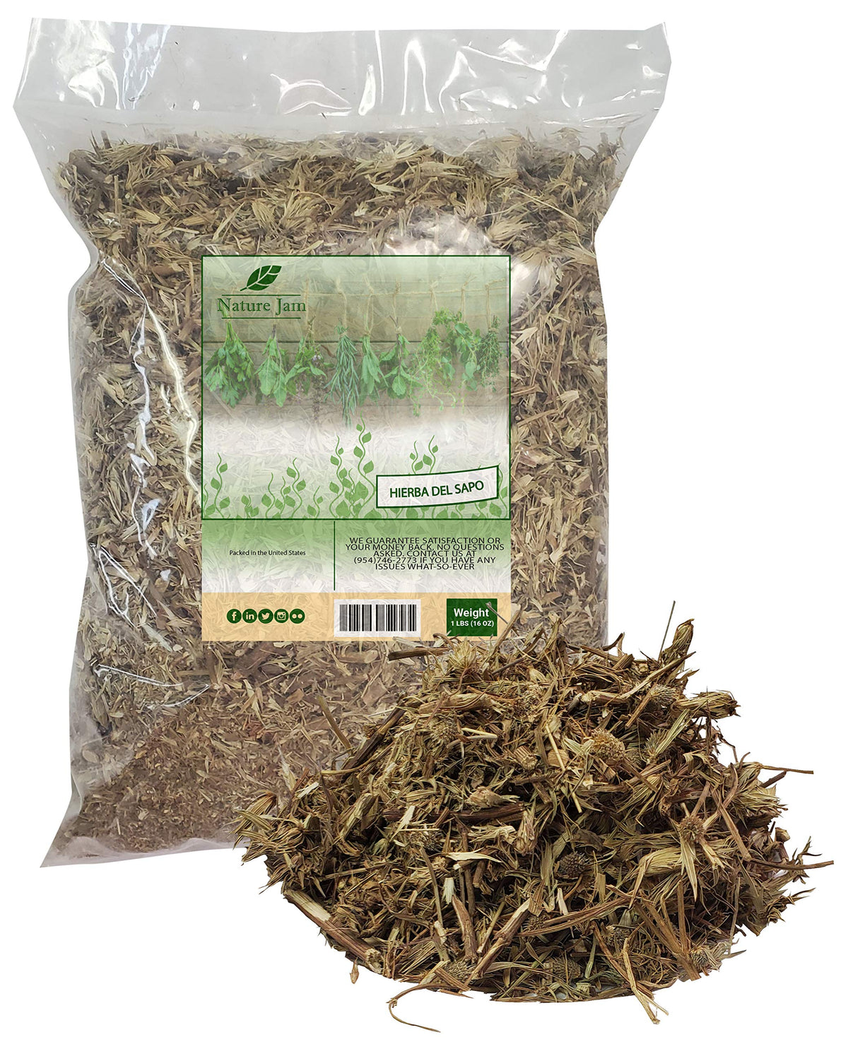 Naturejam Hierba Del Sapo 1 Pound sachet avec étiquette