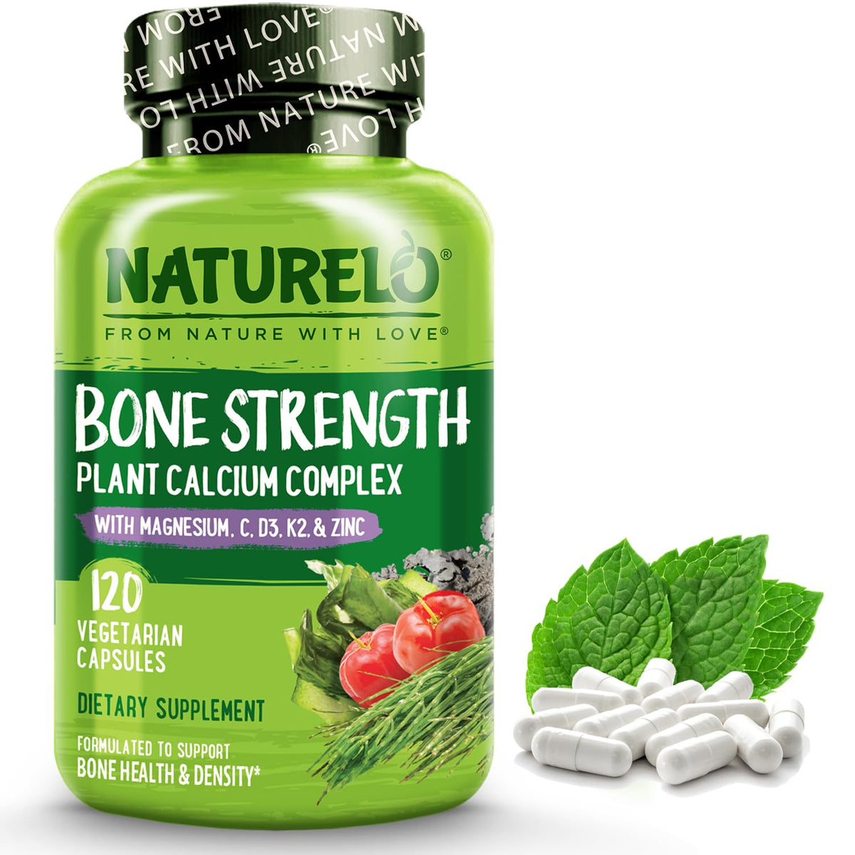 NATURELO Complément Alimentaire Calcium 600mg devant de l'emballage