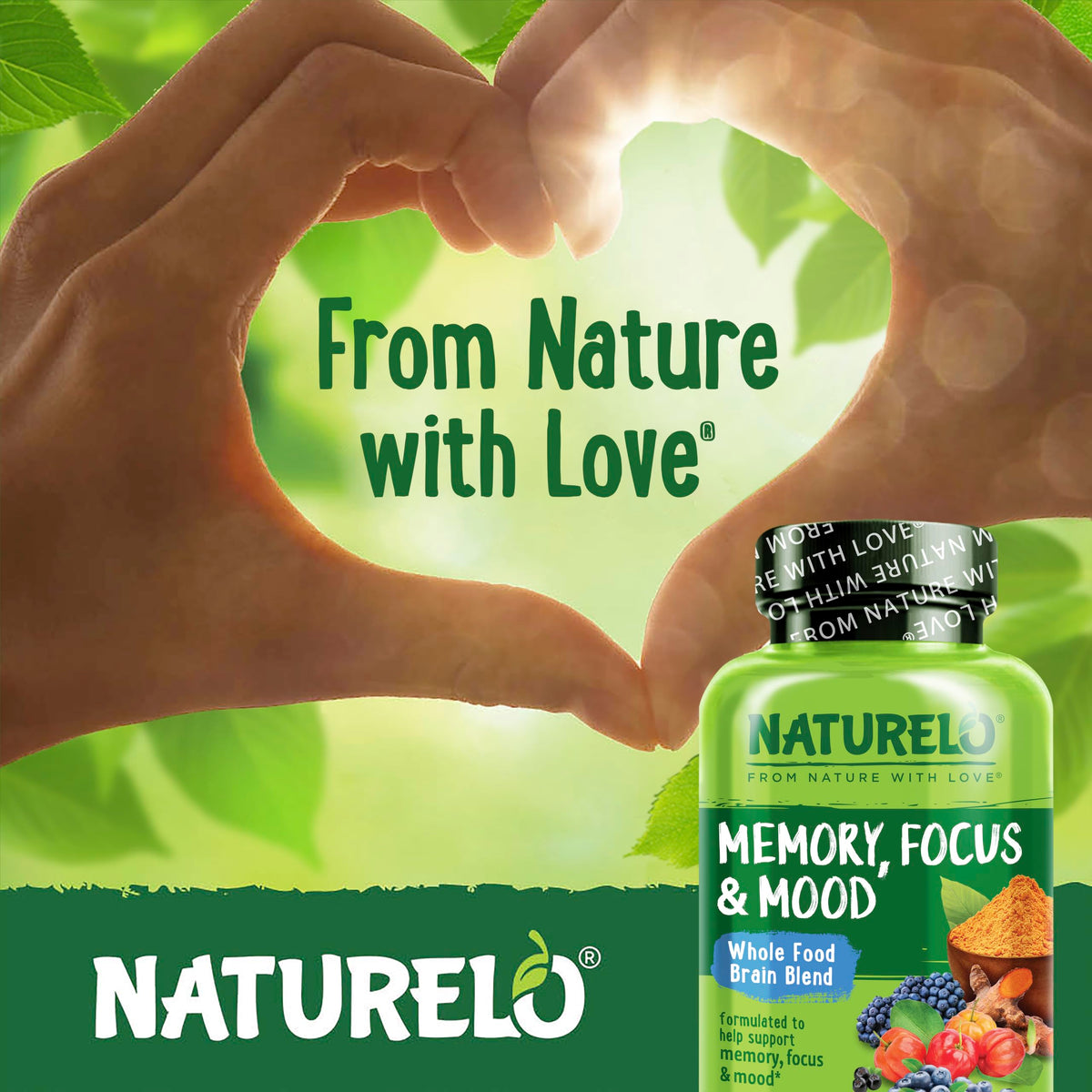 NATURELO Complément Alimentaire Cérébral 60 Capsules montrant la taille des capsules
