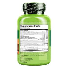 NATURELO Complément Alimentaire Cérébral 60 Capsules sur un fond naturel