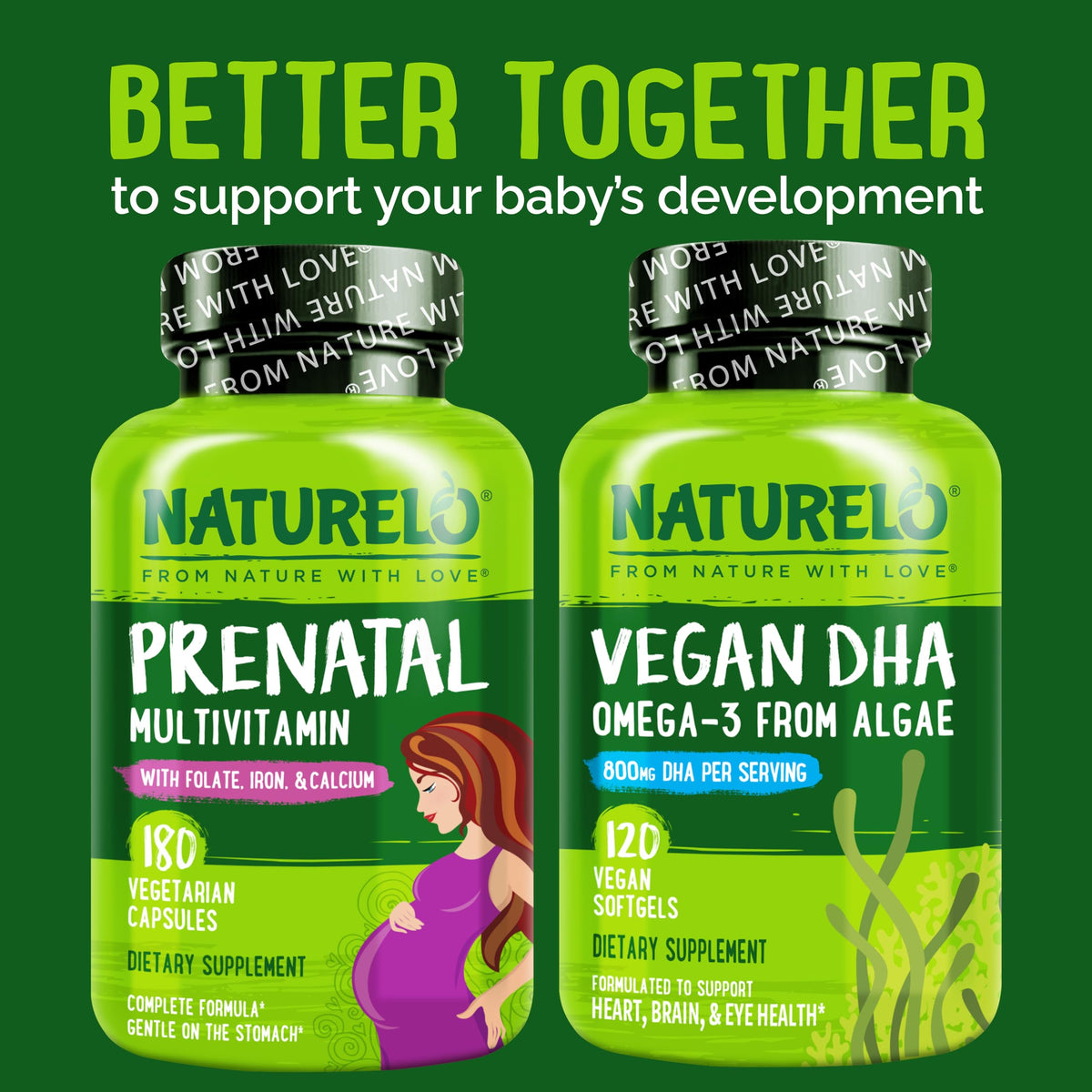 NATURELO Complément Alimentaire Prénatal 180 capsules avec ingrédients naturels