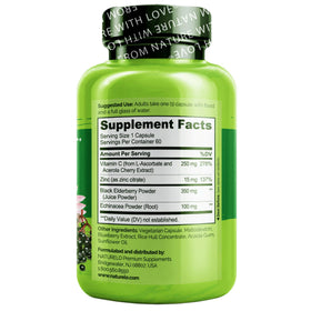 NATURELO Complément Alimentaire Sureau 60 Capsules - Composition