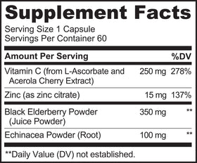 NATURELO Complément Alimentaire Sureau 60 Capsules - Détails des ingrédients