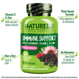 NATURELO Complément Alimentaire Sureau 60 Capsules - Vue arrière
