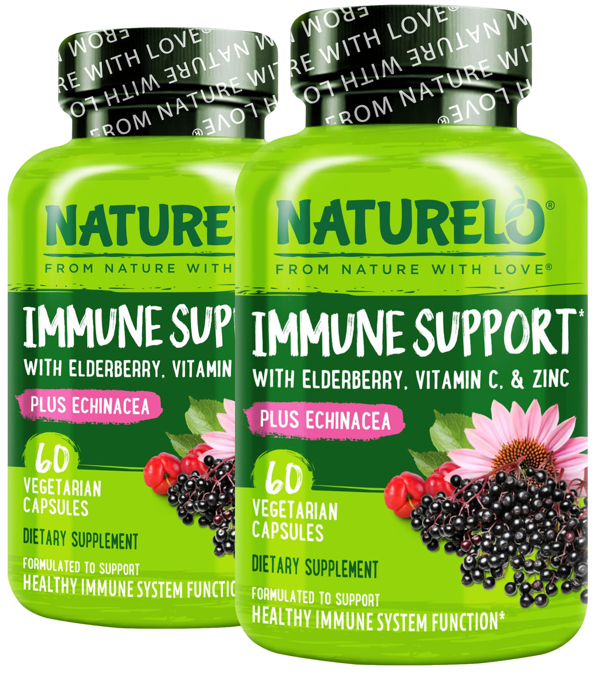NATURELO Complément Alimentaire Sureau 60 Capsules - Vue de face