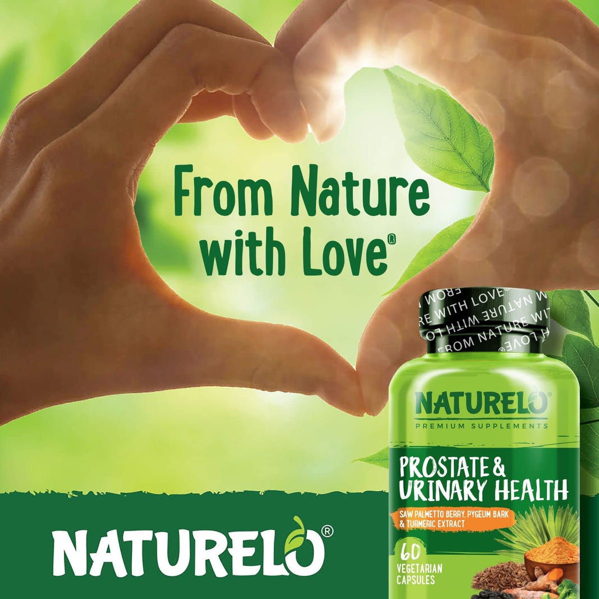 NATURELO Complément Prostate - capsules sur fond neutre