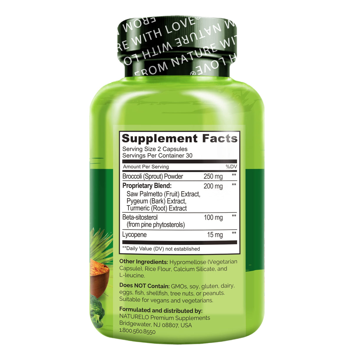 NATURELO Complément Prostate - capsules sur une table