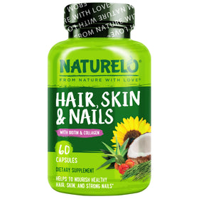 NATURELO Compléments Alimentaires Cheveux Peau Ongles 60 Capsules vue de face