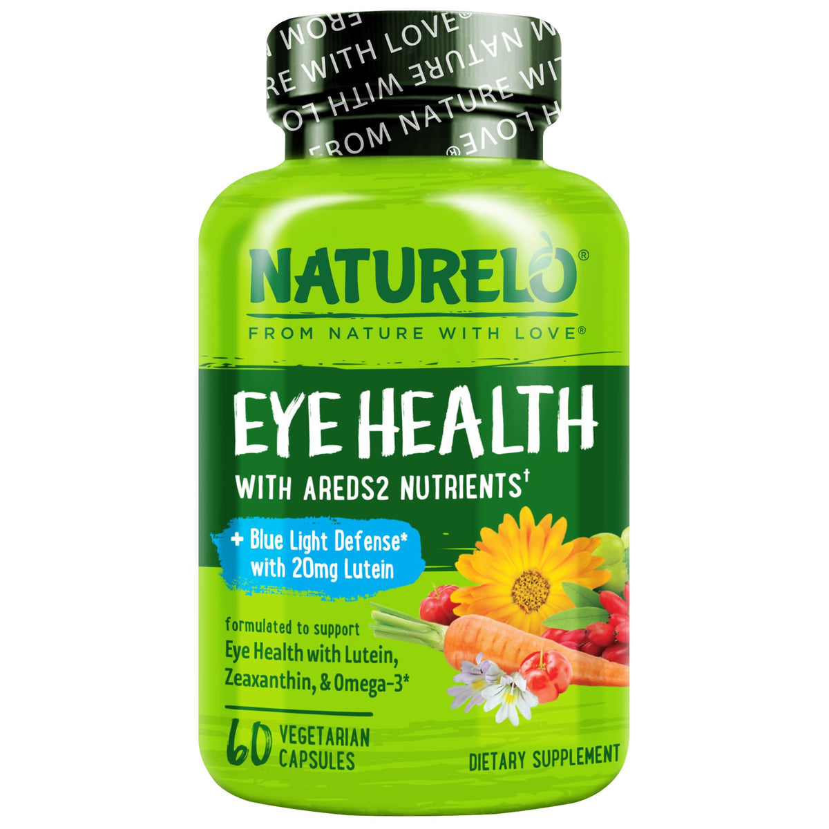 NATURELO Compléments Alimentaires Œil 60 Capsules Végétaliennes, vue de face.