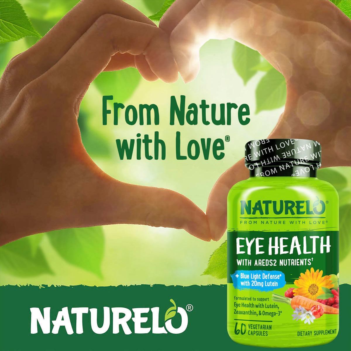 NATURELO Compléments Alimentaires pour les Yeux, formule AREDS 2, 60 gélules
