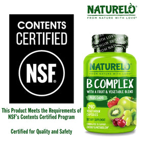 NATURELO complexe de vitamines B gélules ouvertes montrant leur contenu