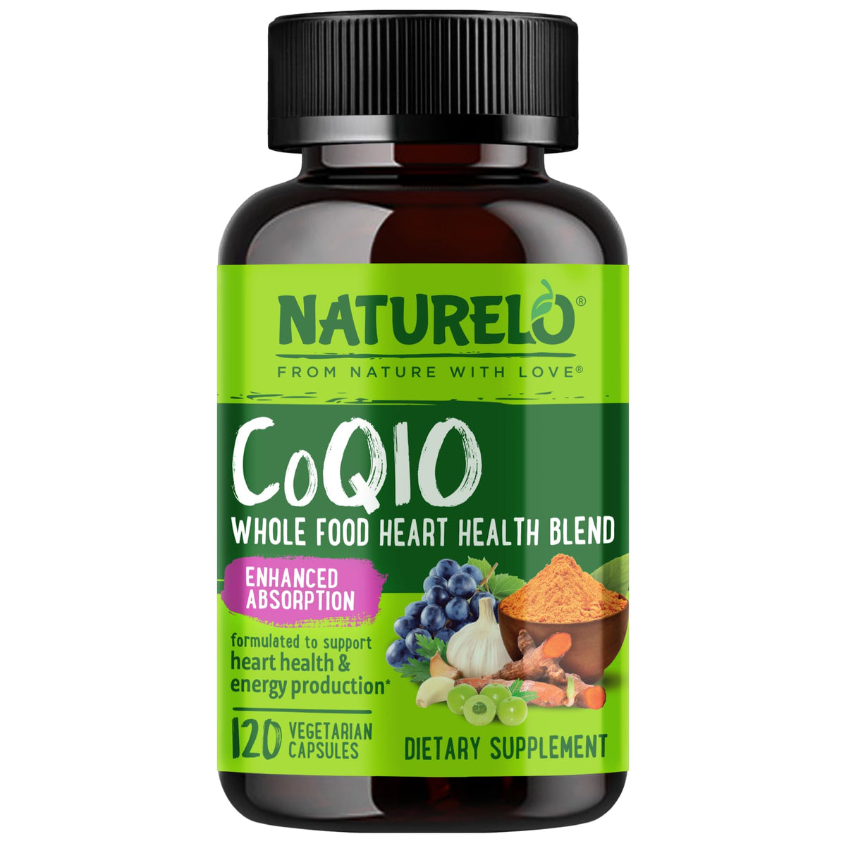 NATURELO CoQ10 120 gélules végétariennes vue de face