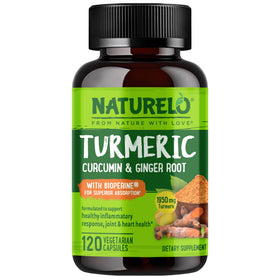 NATURELO Curcuma Bio 120 capsules végétales, vue avant