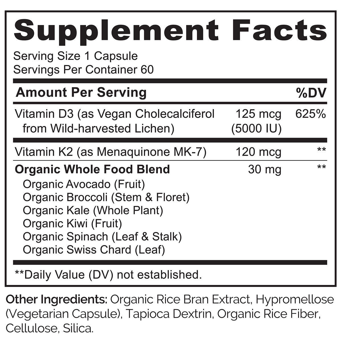 NATURELO D3 K2 Capsules Vegan sur fond blanc