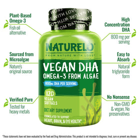 NATURELO DHA Végétal gélules avec l'emballage