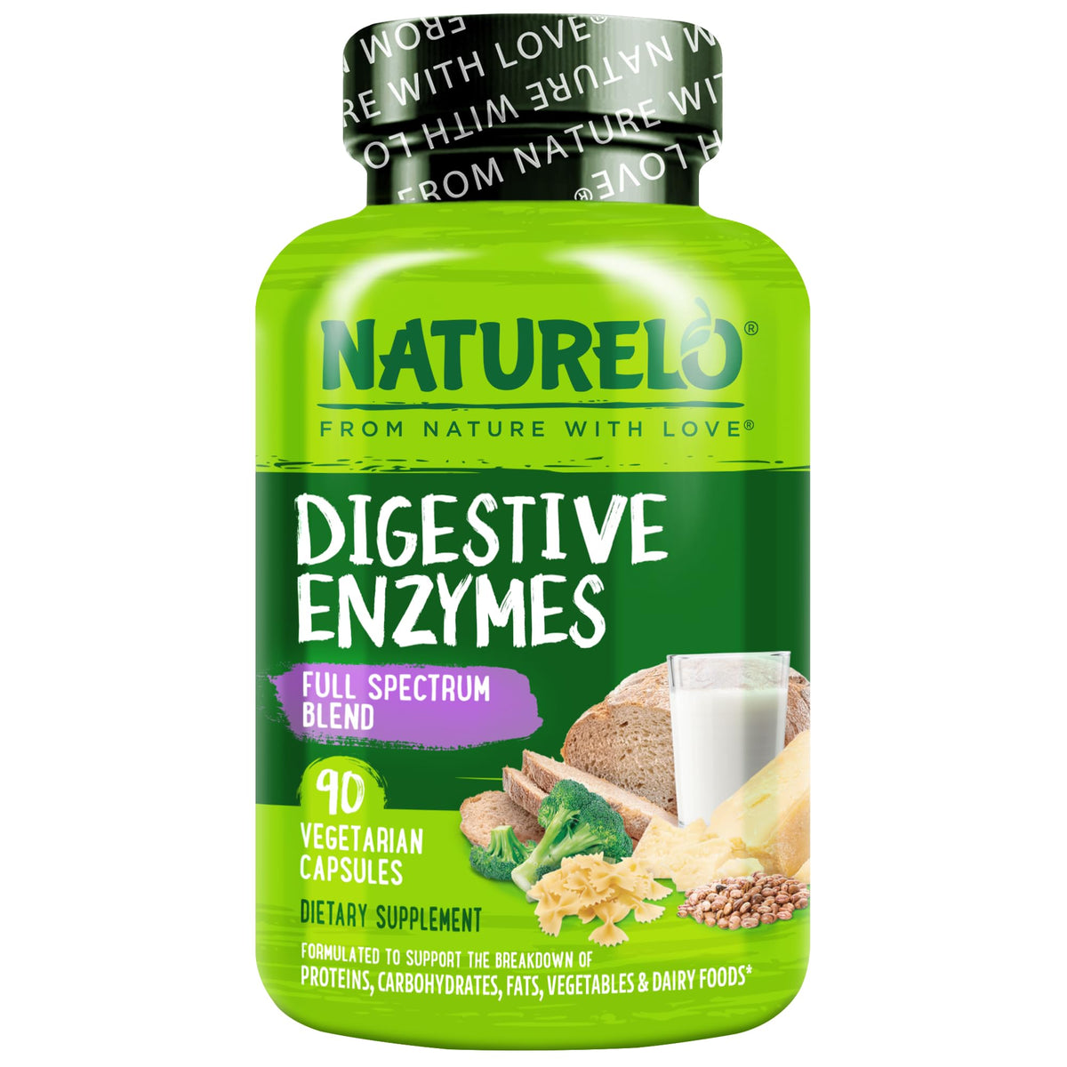 NATURELO Enzymes daily 90 Capsules Végétales, vue de face