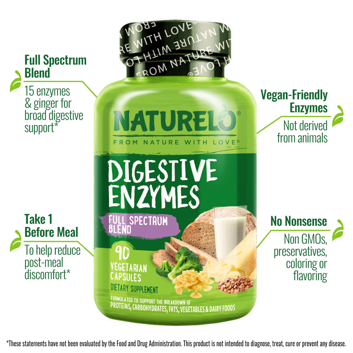 NATURELO Enzymes daily, paquet ouvert avec capsules visibles