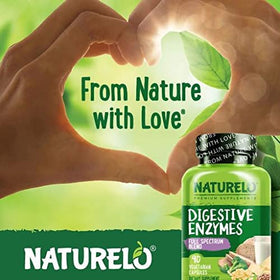 NATURELO Enzymes daily Vegan 90 Capsules sur une table