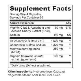 NATURELO Glucosamine Chondroitin MSM, présentation de produit