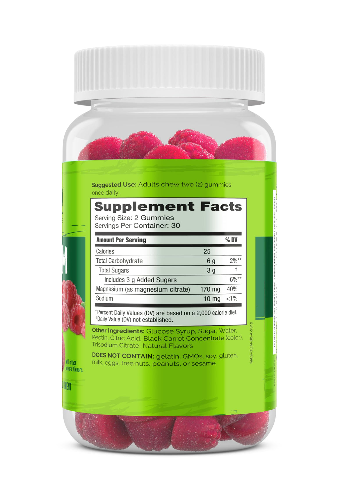 NATURELO Gummies de Magnésium Citrate gummies sur une table