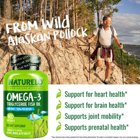 NATURELO Huile de Poisson Omega 3 Burpless 1100mg gélules proches