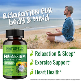 NATURELO Magnésium Glycinate Chelate 200 mg capsules ouvertes