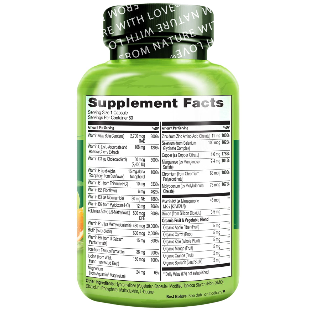 NATURELO Multivitamine Bariatique 60 capsules avec des ingrédients naturels