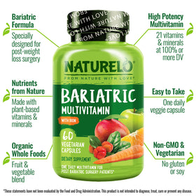 NATURELO Multivitamine Bariatique 60 capsules avec fer vue arrière