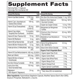 NATURELO Multivitamine Bariatique 60 capsules sur fond blanc