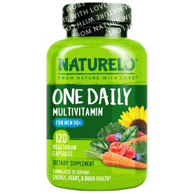 NATURELO Multivitamine pour Hommes 50+ 120 capsules végétariennes, devant