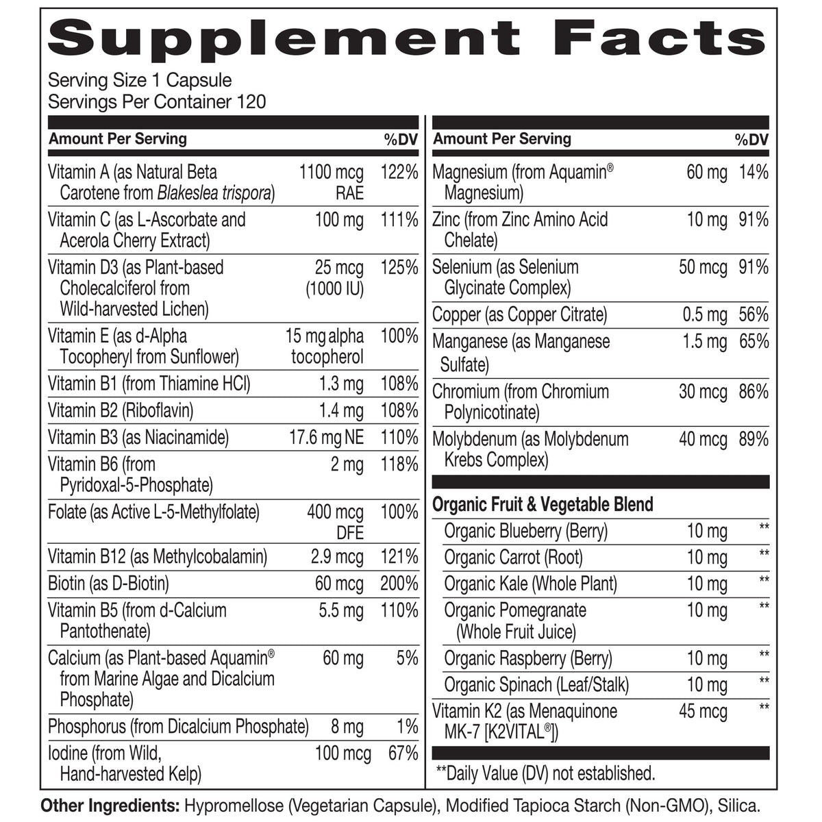 NATURELO Multivitamine pour Hommes 50+, capsules végétariennes sur une table