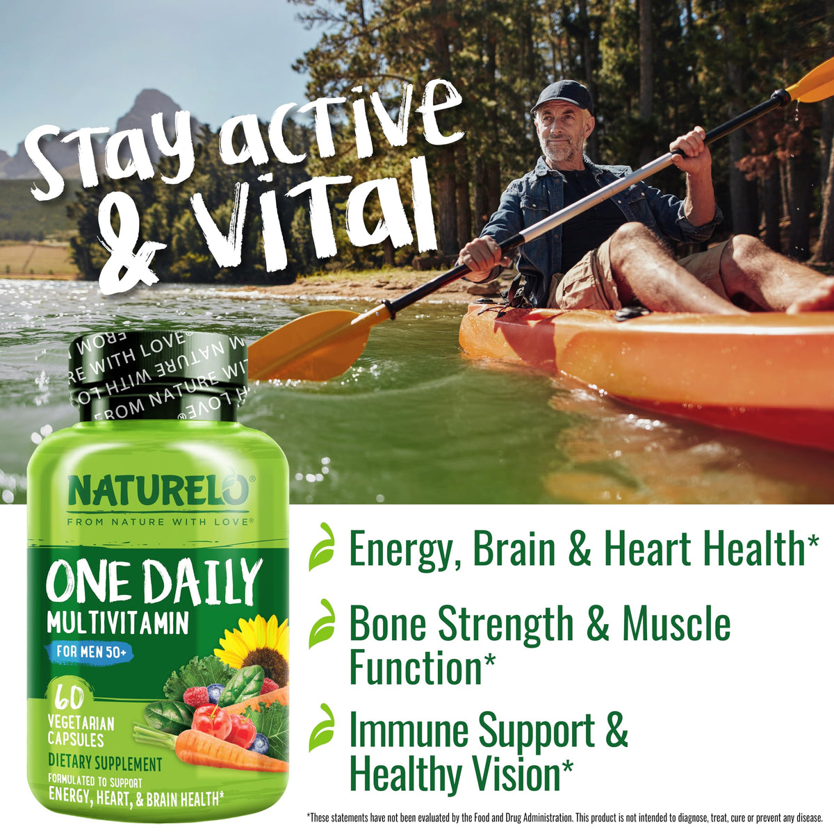 NATURELO Multivitamine pour Hommes 50+ - Détails des gélules