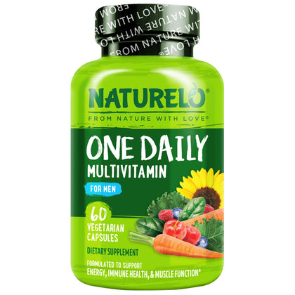 NATURELO Multivitamine pour Hommes 60 capsules végétariennes, emballage avant
