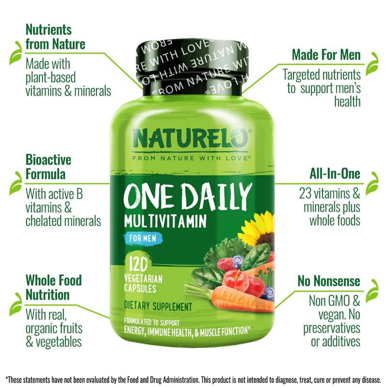 NATURELO Multivitamine pour Hommes - étiquette avec ingrédients