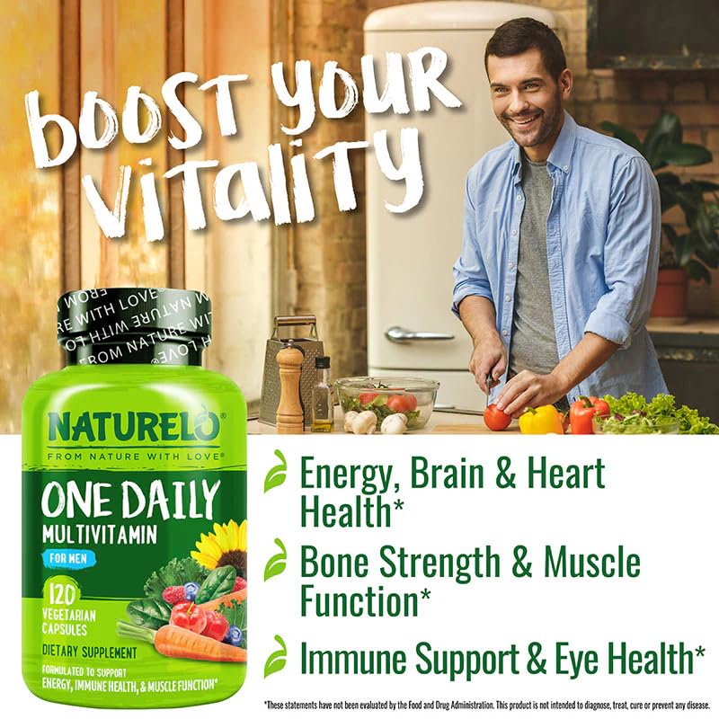 NATURELO Multivitamine pour Hommes - gélules sur une table