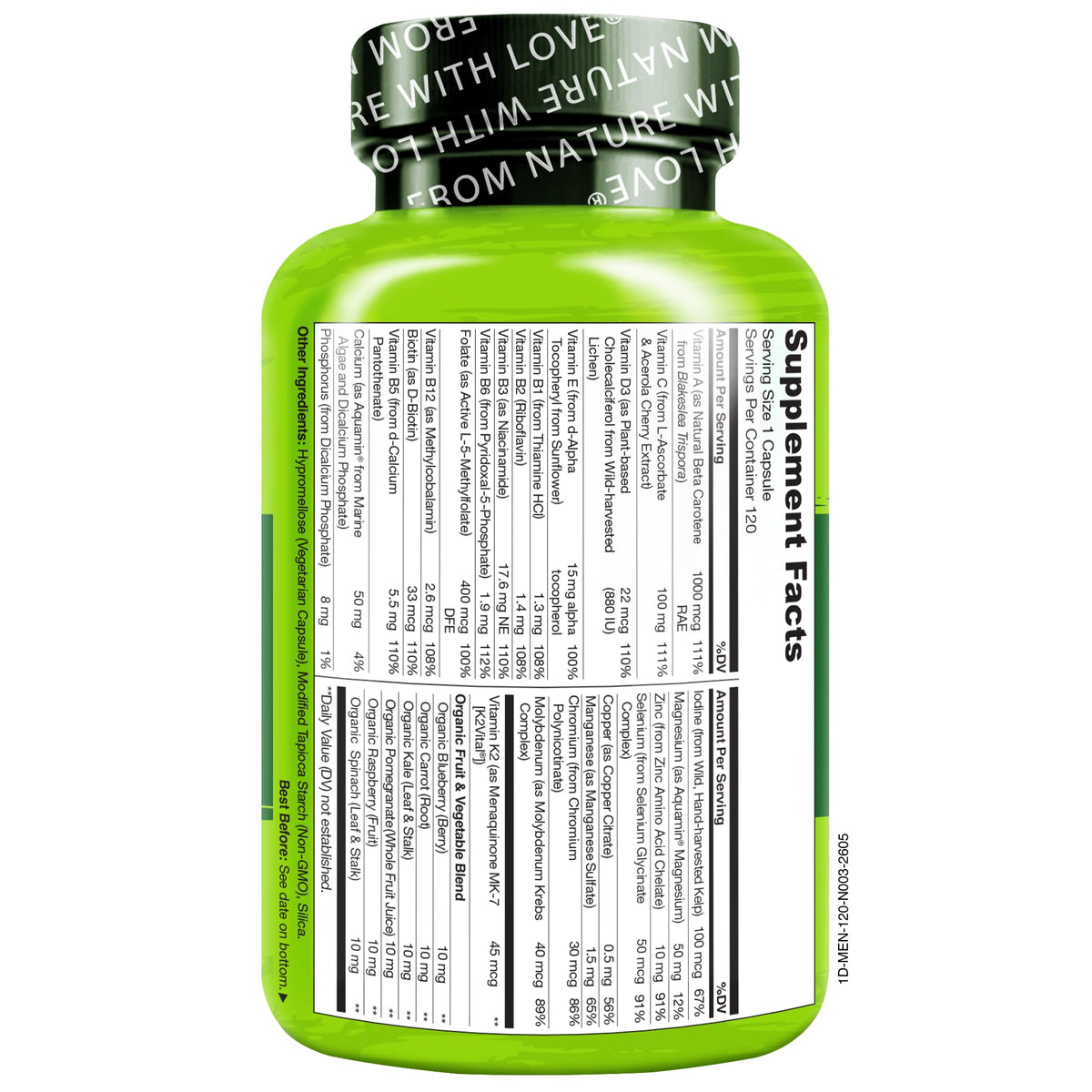 NATURELO Multivitamine pour Hommes - prise de gélules avec un verre d'eau