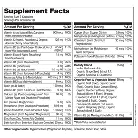 NATURELO Multivitamines Complètes 60 Capsules Végétales côté